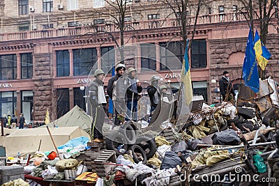 Barricades at Euromaidan in Kiev