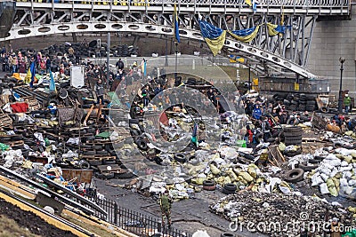 Barricades at Euromaidan in Kiev