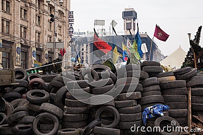 Barricades at Euromaidan in Kiev