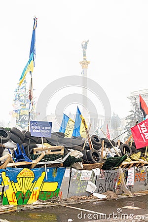 Barricades in the streets of Kiev
