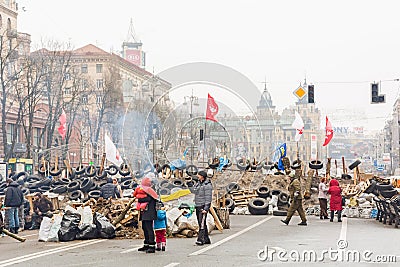 Barricades in the streets of Kiev
