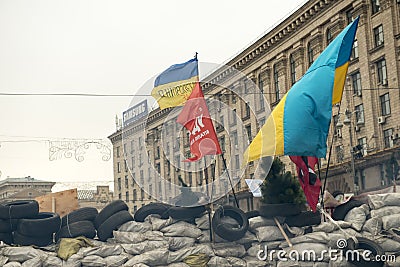 Barricades in the streets of Kyiv