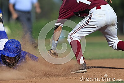 Baseball Action Image - Head first slide into base