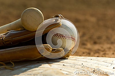 Baseball equipment on base