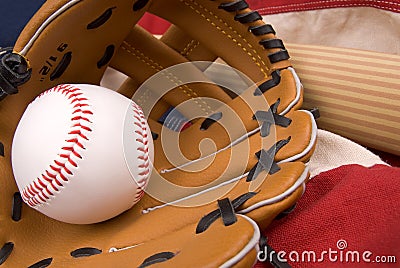 Baseball glove,bat and ball