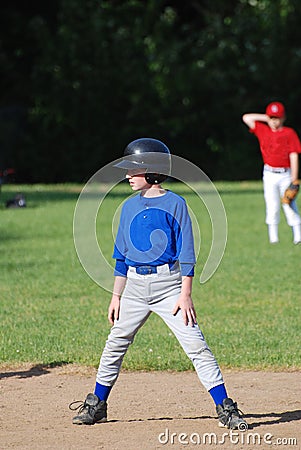 Baseball player on base,