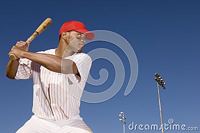 Baseball Player Preparing To Hit A Ball