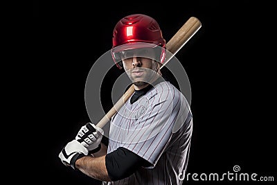 Baseball Player on a red uniform.