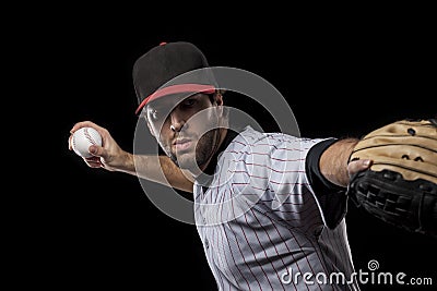 Baseball Player on a red uniform.