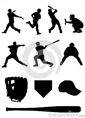 Baseball team silhouettes.