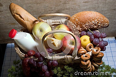 Basket with food