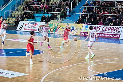 Basketball game Russia Spain.