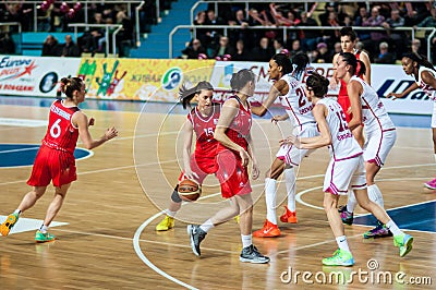 Basketball game Russia Spain.