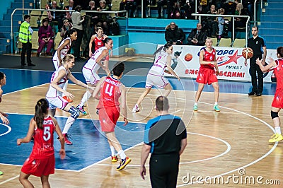 Basketball game Russia Spain...