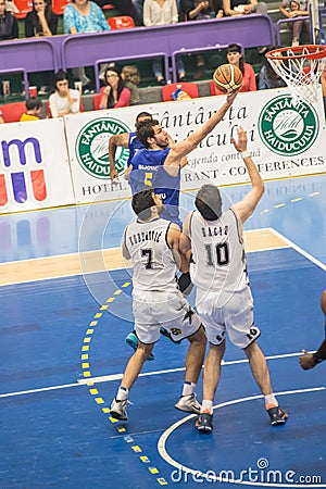 Basketball game scene