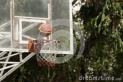 Basketball hoop with Basketball