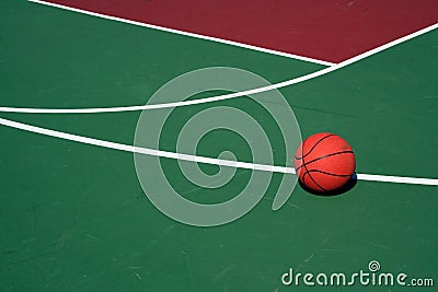 Basketball at three point line