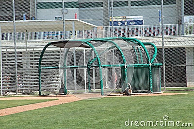A Batting Cage at a Practice Field
