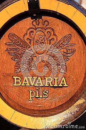 Bavaria wooden beer barrel