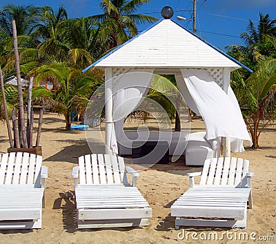 Beach hut with day bed