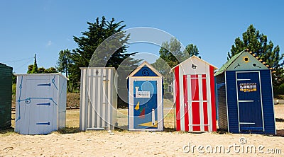 Beach huts on island Oleron in France