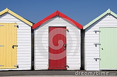 Beach Huts at Paignton, Devon, UK.
