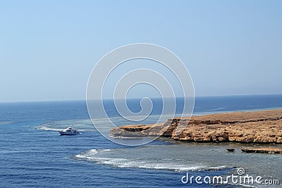 Beach on Red sea with boat
