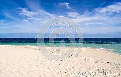 Beach and sky and ocean in windy day