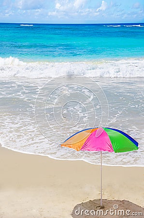 Beach umbrella by the ocean