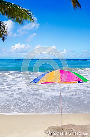 Beach umbrella by the ocean