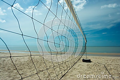 Beach volleyball net with clearly sky