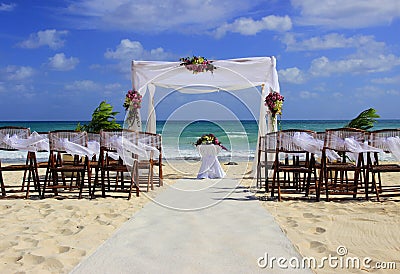 Beach wedding preparation