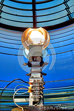 Beacon Light Bulb in Navigation Lighthouse Fresnel