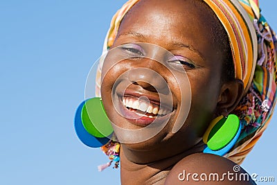 Beautiful african woman with scarf