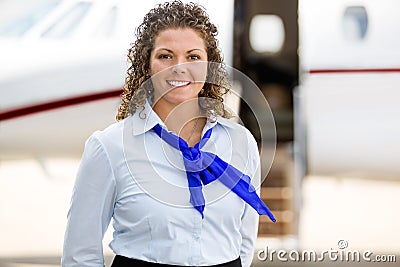 Beautiful Airhostess With Private Jet In