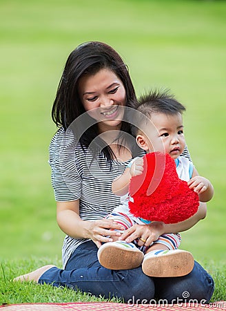 Beautiful asia Mother And Baby