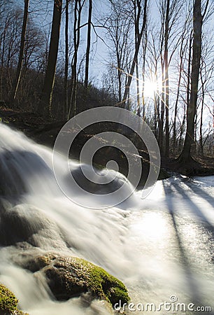 Beautiful autumn foliage and mountain stream