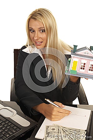 Real Estate Agent on Beautiful Blonde   Real Estate Agent Stock Photos   Image  1091513
