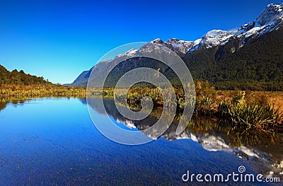 Beautiful blue sky at Mirror Lakes