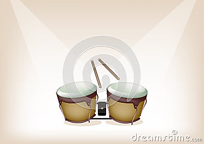 Beautiful Bongo on Brown Stage Background
