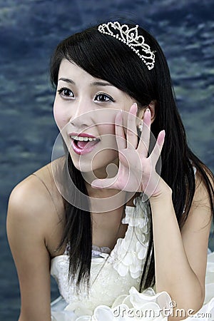 Asian Bride Poses Outside 60