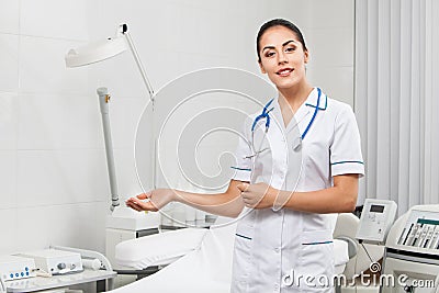 Beautiful brunette woman medical worker