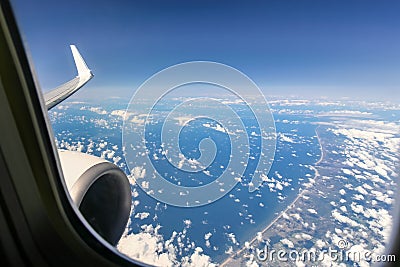 Beautiful cloud sky view from aeroplane window