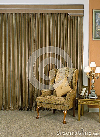 Beautiful curtain and armchair