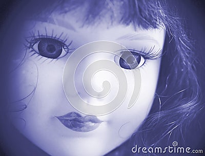 Beautiful Doll face in blue.