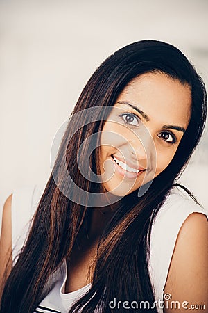 Beautiful Indian woman portrait happy smiling