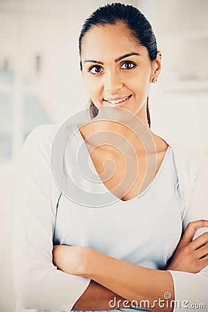 Beautiful Indian woman portrait happy smiling at home