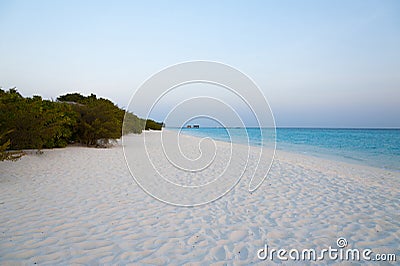 Beautiful landscape with ocean and white sand on beach