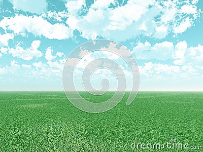 Beautiful landscape with puffy clouds