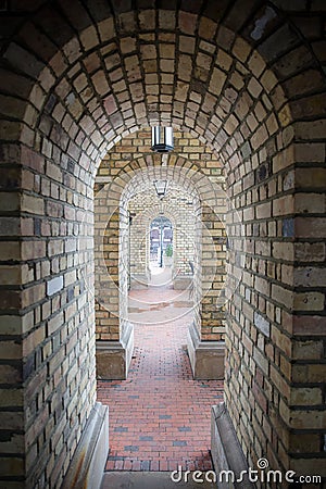 Beautiful old brick arch tunnel